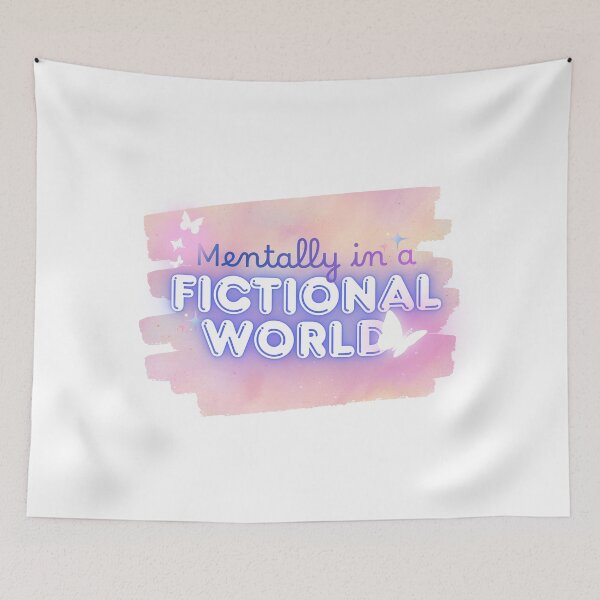Item preview, Mentally in a Fictional World – Bookish Aesthetic Quote designed and sold by ade-datt.