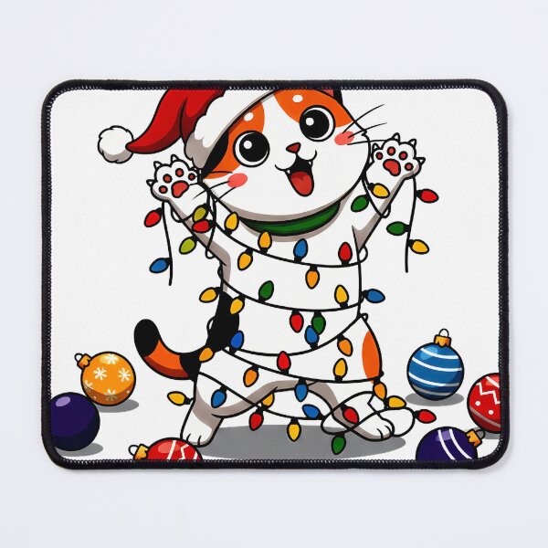 Item preview, Calico Cat Wrapped in Lights – Whimsical Christmas Celebration Design designed and sold by meesub.