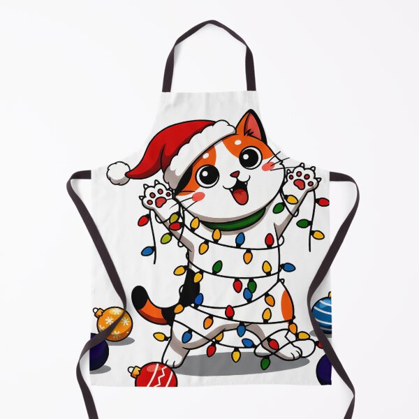 Item preview, Calico Cat Wrapped in Lights – Whimsical Christmas Celebration Design designed and sold by meesub.