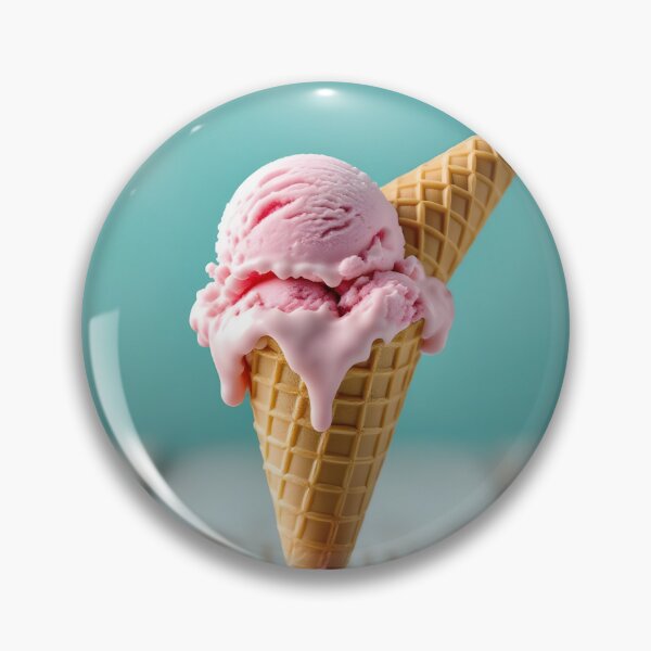 Item preview, melting pink ice cream with waffle cone designed and sold by JuliVogel.