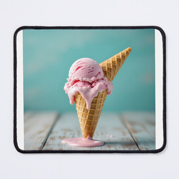 Item preview, melting pink ice cream with waffle cone designed and sold by JuliVogel.