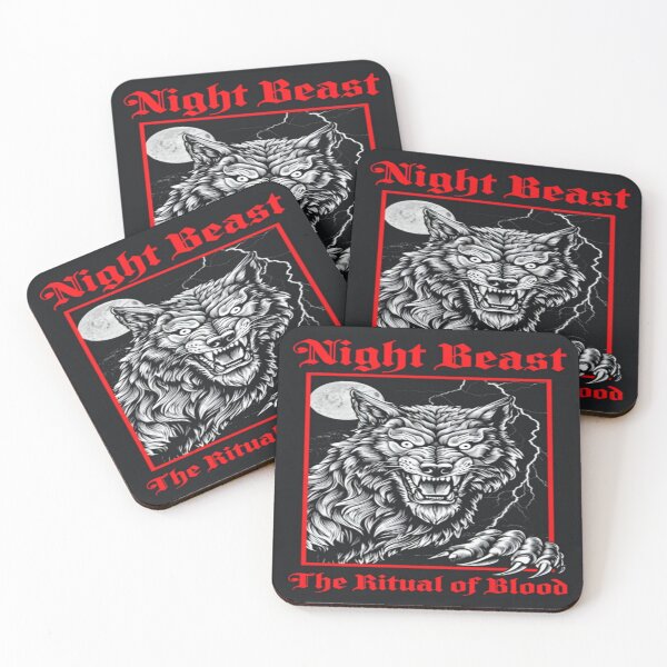 Item preview, Night Beast – Gothic Werewolf Art with Ritual of Blood Quote for Horror Fans & Dark Fantasy Decor designed and sold by Bright Nest Studio.