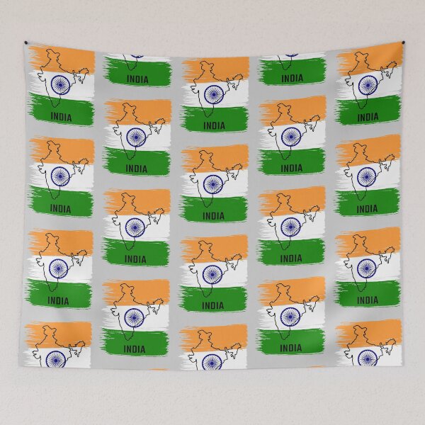 Item preview, India in Color – Artistic Flag Map Design designed and sold by mashmosh.