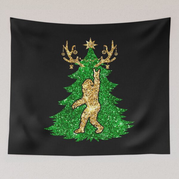 Item preview, Santa Bigfoot Christmas Tree Xmas Lights Funny Sasquatch designed and sold by smartrocket.