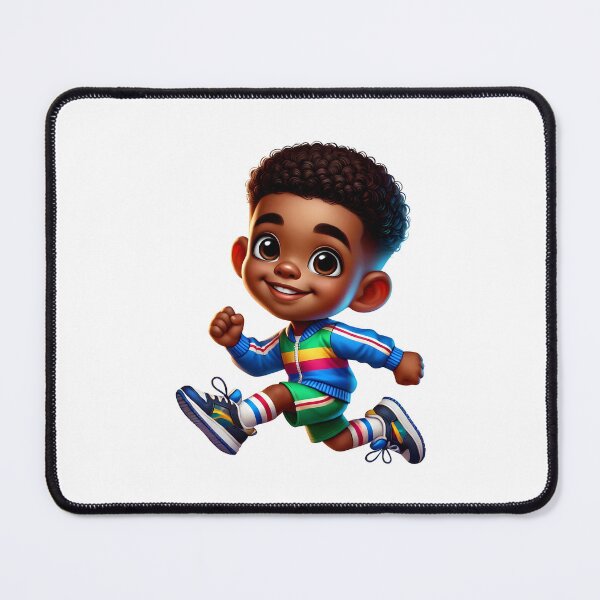 Item preview, Running Black Boy Illustration – Cute African American Kids Art designed and sold by Lulunza.