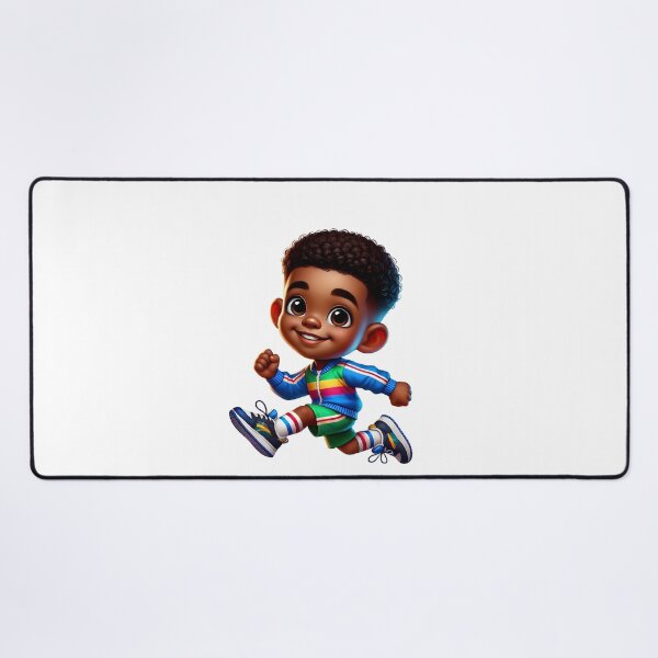 Item preview, Ilustración de un niño negro corriendo: arte infantil afroamericano adorable designed and sold by Lulunza.