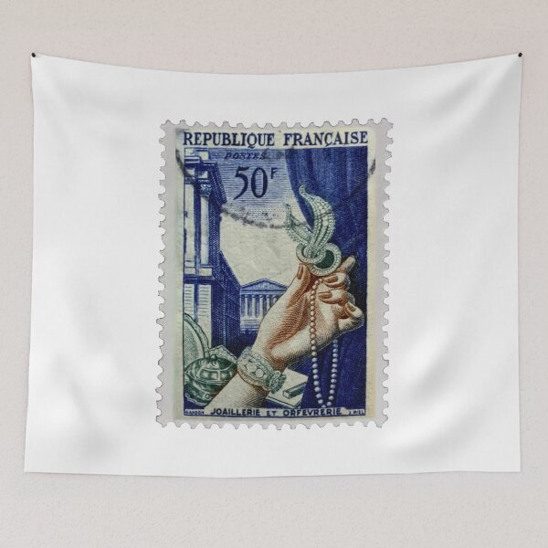 Item preview, Vintage French Pearls Postage Stamp designed and sold by red-amber65.