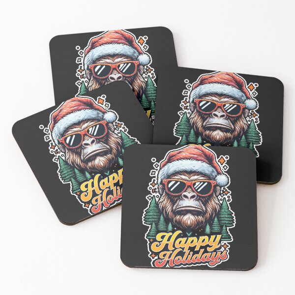 Item preview, Santa Bigfoot Christmas Tree Xmas Lights Funny Sasquatch Happy Holidays designed and sold by smartrocket.