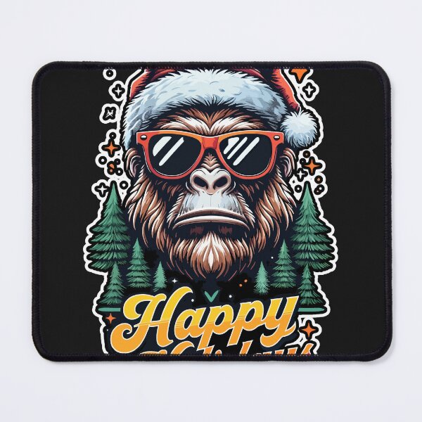 Item preview, Santa Bigfoot Christmas Tree Xmas Lights Funny Sasquatch Happy Holidays designed and sold by smartrocket.
