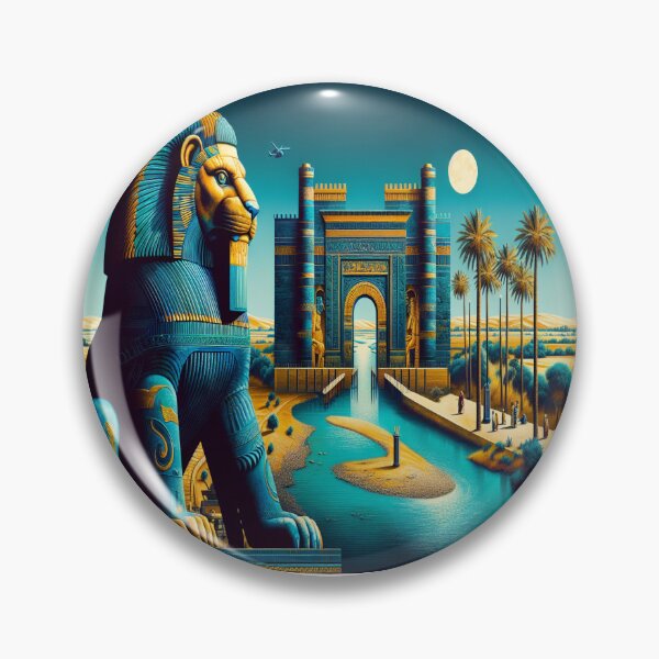 Item preview, Lion of Babylon, Ishtar Gate, Mesopotamia, palm tree, river, ancient civilization, cradle of human civilization designed and sold by Redbdon.