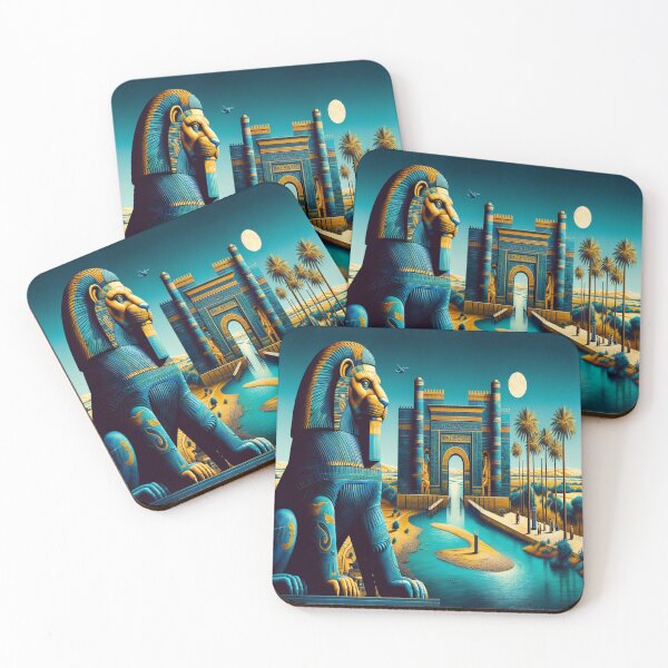 Item preview, Lion of Babylon, Ishtar Gate, Mesopotamia, palm tree, river, ancient civilization, cradle of human civilization designed and sold by Redbdon.