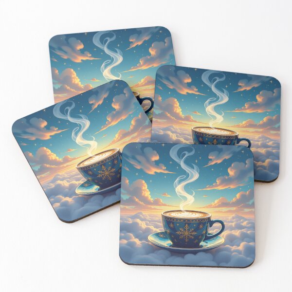 Item preview, steaming latte with sunrise	 designed and sold by JuliVogel.