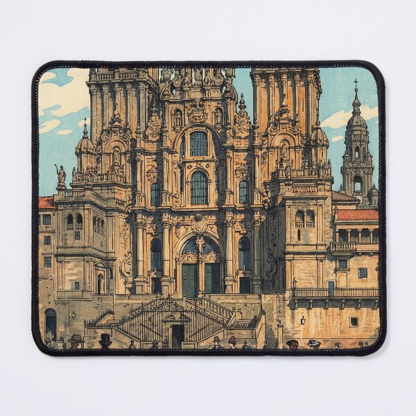 Item preview, Santiago de Compostela Cathedral Japanese Woodblock Print designed and sold by Takeda-art.
