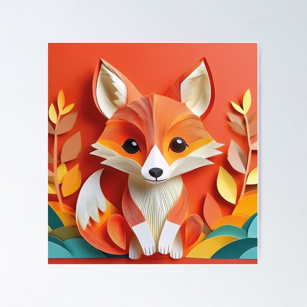 Item preview, Papercut Fox Cutie designed and sold by Becky-Poppins.
