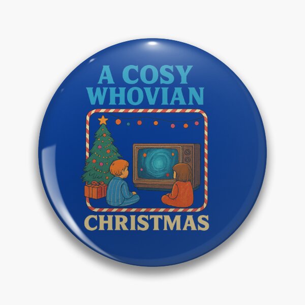 Aperçu de l'œuvre Un Noël chaleureux pour les fans de Doctor Who – Design de téléviseur rétro Vortex créée et vendue par FandomFunStudio.