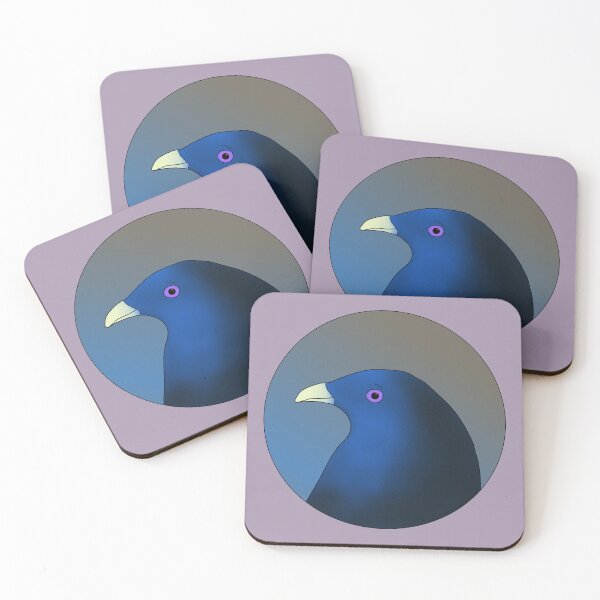 Item preview, Minimalist Satin Bowerbird Portrait -  Cobalt Collector Bird Art designed and sold by AvianSpell.