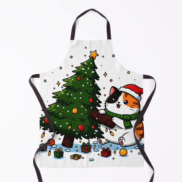 Item preview, Calico Cat Climbing Christmas Tree – Whimsical Holiday Mischief Design designed and sold by meesub.