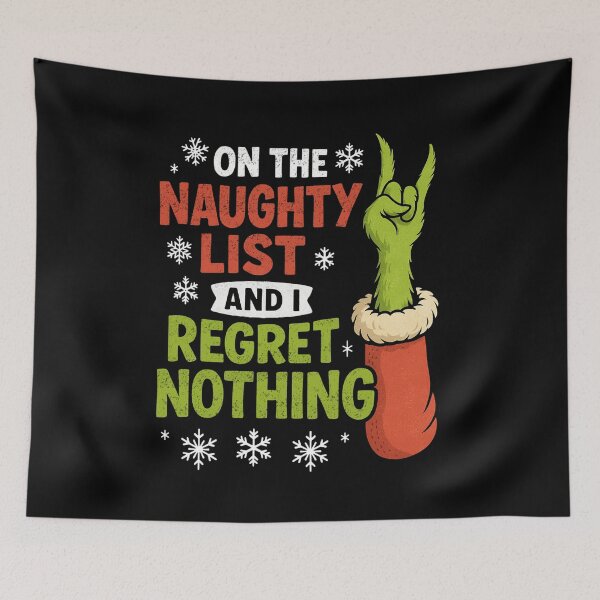 Item preview, Naughty List Regret Nothing Funny Christmas Humor Design designed and sold by FreshVibe Prints.