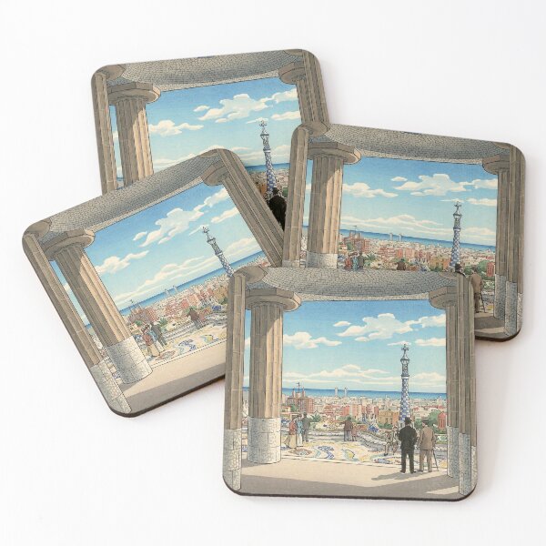 Item preview, Hypostyle Room of Park Guell Japanese Woodblock Print designed and sold by Takeda-art.