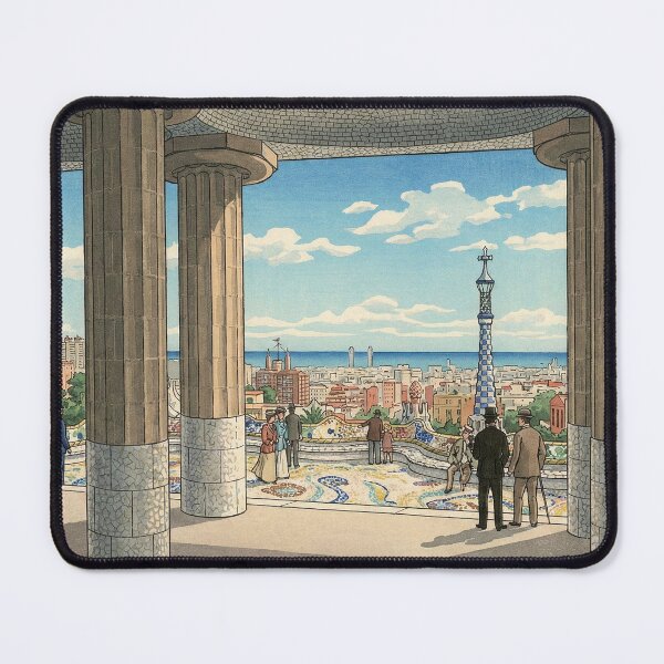Item preview, Hypostyle Room of Park Guell Japanese Woodblock Print designed and sold by Takeda-art.