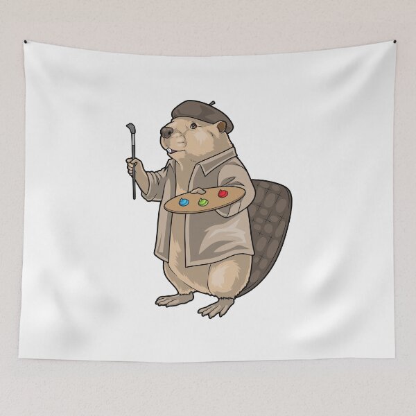 Item preview, Beaver Painter Paintbrush Painting designed and sold by Snabdesign84.