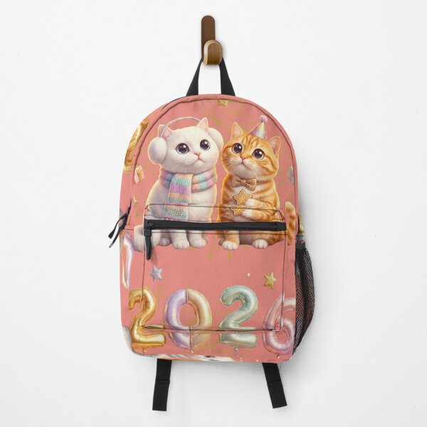 Item preview, Cute Cat Duo New Year 2026 | Pastel Balloons & Sweet Celebration designed and sold by E-SarnEdge.
