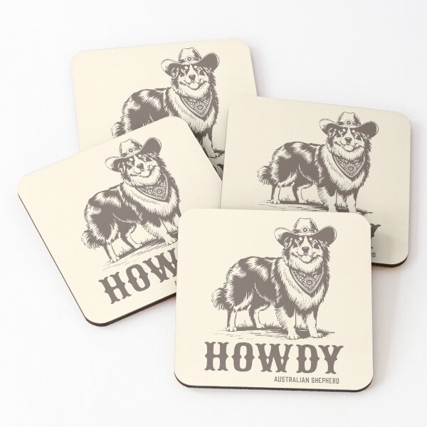 Item preview, Australian Shepherd Howdy Retro Aussie Dog  designed and sold by Y-Vibes.