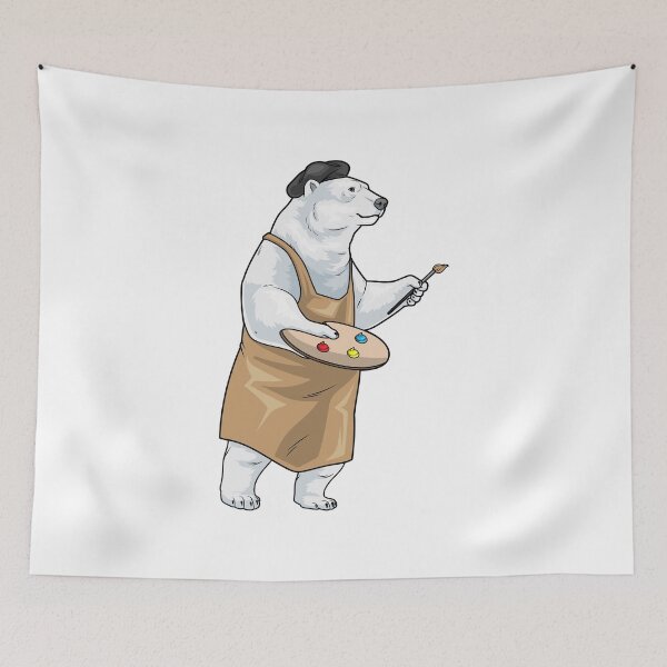 Item preview, Polar bear Painter Paintbrush Painting designed and sold by Snabdesign84.