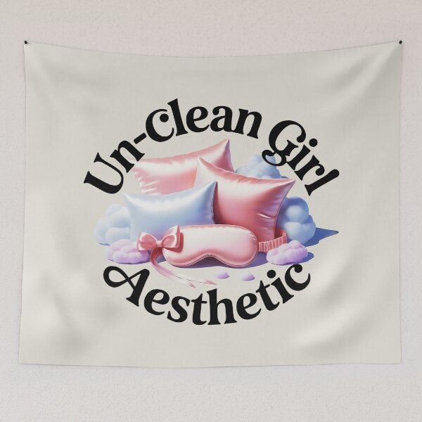 Item preview, Un-Clean Girl Aesthetic Satin Pillow Cloudcore Sleep Mask Design designed and sold by SplashTastic.
