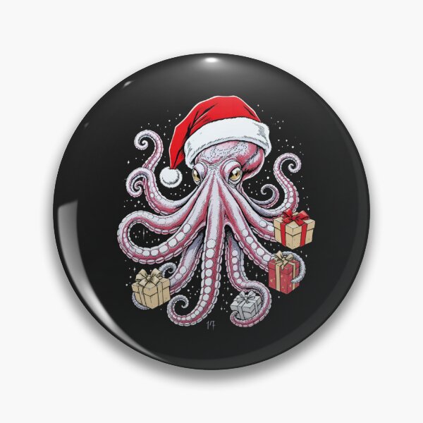 Item preview, Super-Premium Christmas Octopus | Frosty Eight-Gift Rebel designed and sold by ColorSplash123.
