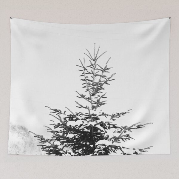 Item preview, Black and white fir tree snow background designed and sold by by-jwp.
