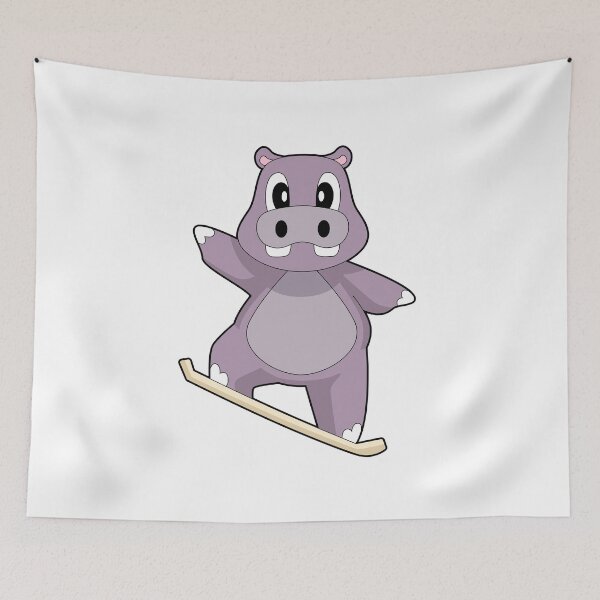 Item preview, Hippo Snowboarder Snowboard Winter sports designed and sold by Snabdesign84.
