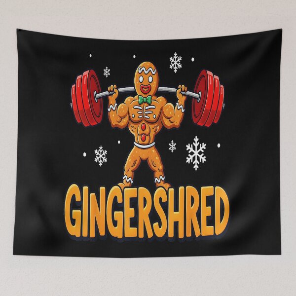 Artikelvorschau, Weihnachtlicher Lebkuchenmann, Fitnessstudio, Bodybuilding, lustig entworfen und verkauft von JEFDodsonArt.
