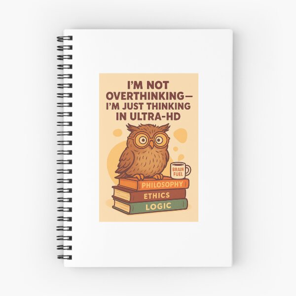 Item preview, Ultra-HD Thinker Owl – Funny Wisdom Quote | Retro Glasses Overthinking Humor designed and sold by WhimsyByPaul.redbubble.com.