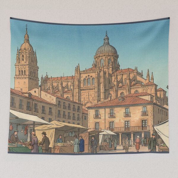 Item preview, The New Cathedral of Salamanca Japanese Woodblock Print designed and sold by Takeda-art.