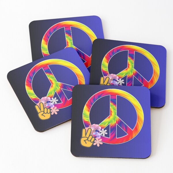 Item preview, Tie Dye Peace Sign Rainbow - Retro Hippie 70s Flower Power Gift Blue designed and sold by Extremeallie.