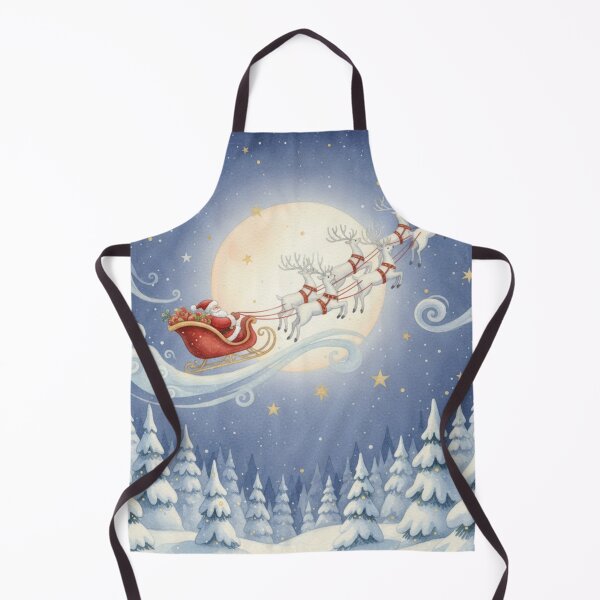 Item preview, Santa’s Moonlit Ride Through the Winter Pines designed and sold by Dream Bloom Gallery.