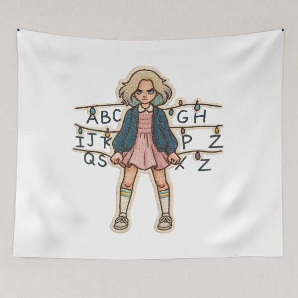 Item preview, Telekinetic Girl Embroidered Sticker – Retro Supernatural Aesthetic Upside Down Power – Cute Embroidered Paranormal Fan Art designed and sold by Gurjeetpixelart.