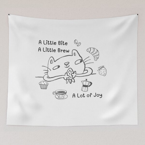 Item preview, A Little Bite, A Little Brew, A Lot of Joy – Cute Cat Bakery & Coffee Lover Design designed and sold by TheBeeKindSpace.