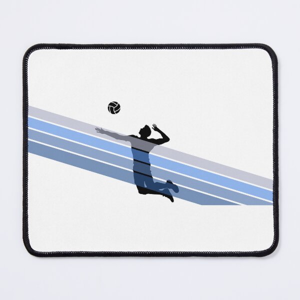 Item preview, Men's volleyball casual shirt in blue, smashing the volleyball. designed and sold by SlanTee.