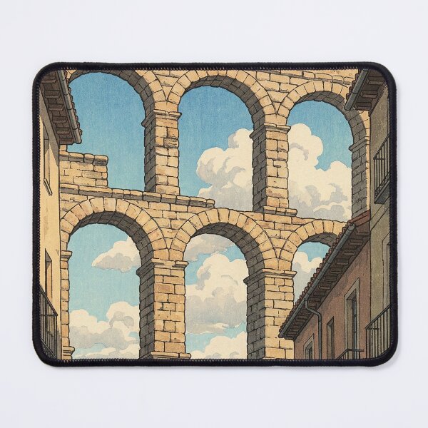 Item preview, Aqueduct of Segovia Japanese Woodblock Print designed and sold by Takeda-art.