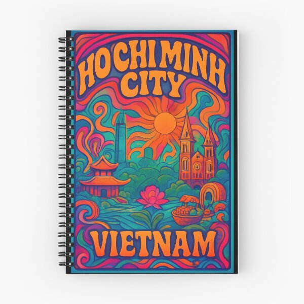 Item preview, Ho Chi Minh City Psychedelic Travel Poster - 70s Retro Art designed and sold by Cosmopolis.