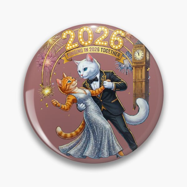 Item preview, New Year's Eve Cat Couple Dancing | Romantic 2026 Celebration designed and sold by E-SarnEdge.