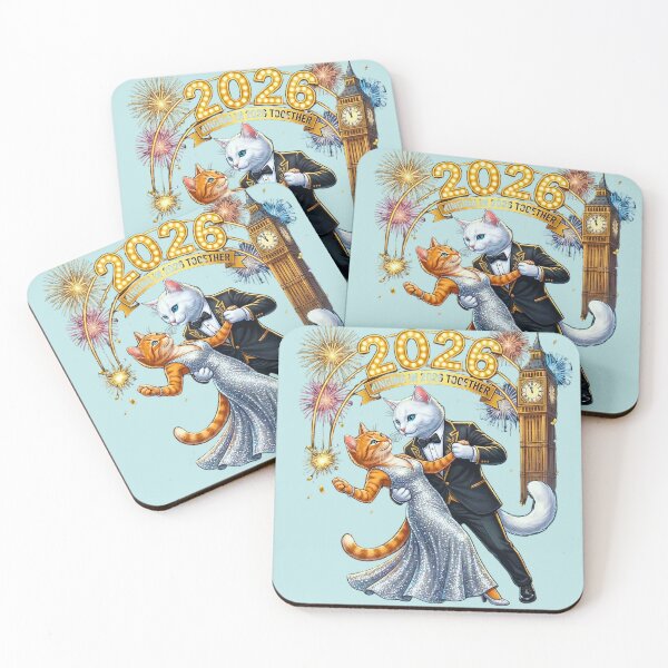 Item preview, New Year's Eve Cat Couple Dancing | Romantic 2026 Celebration designed and sold by E-SarnEdge.
