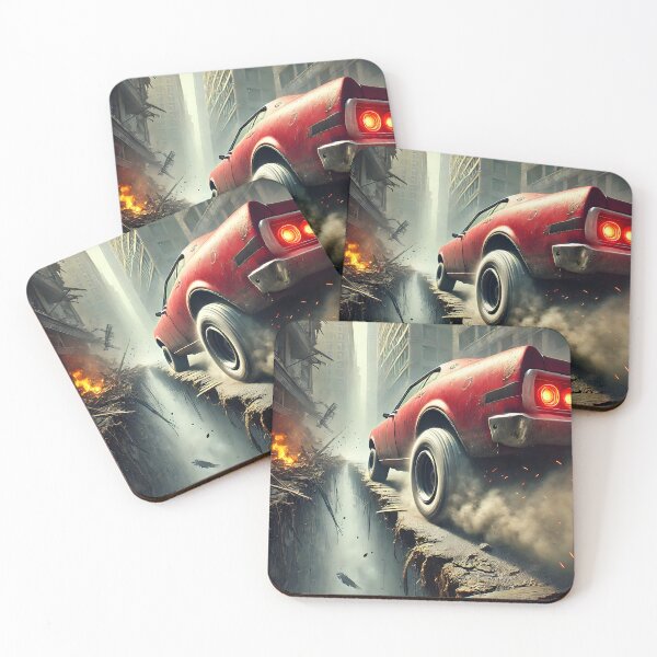 Item preview, Abyss Hunt – Red Sedan in the Post-Apocalyptic City designed and sold by _RudeMango.