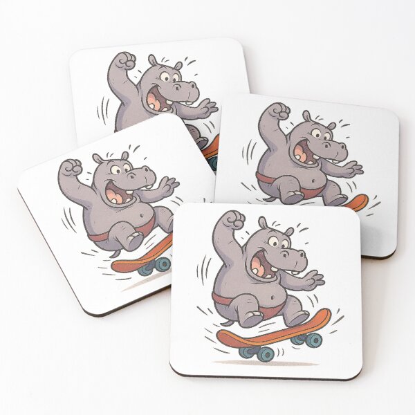 Item preview, Happy Skateboarding Hippo designed and sold by photoparadise22.