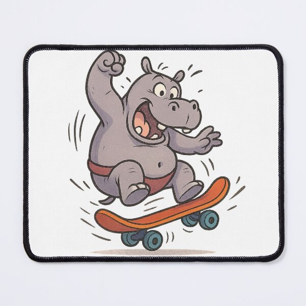 Item preview, Happy Skateboarding Hippo designed and sold by photoparadise22.
