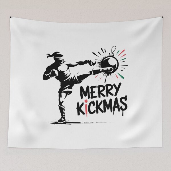 Item preview, Kickmas – Urban Fight Christmas Graffiti Design designed and sold by WSPrintCrafter.