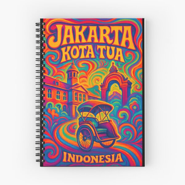Item preview, Jakarta - Kota Tua Psychedelic Travel Poster - 70s Retro Art designed and sold by Cosmopolis.