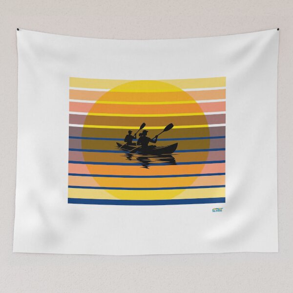 Item preview, Tandem Kayak at sunset: Retro Sports Shirt designed and sold by SlanTee.